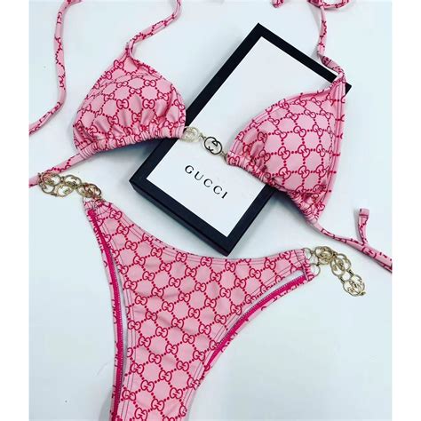 gucci swimsuit two piece pink|gucci bikini aliexpress.